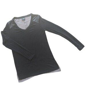 MOSSIMO Women's Long Sleeve Shirt Black Gray Size S Great Condition